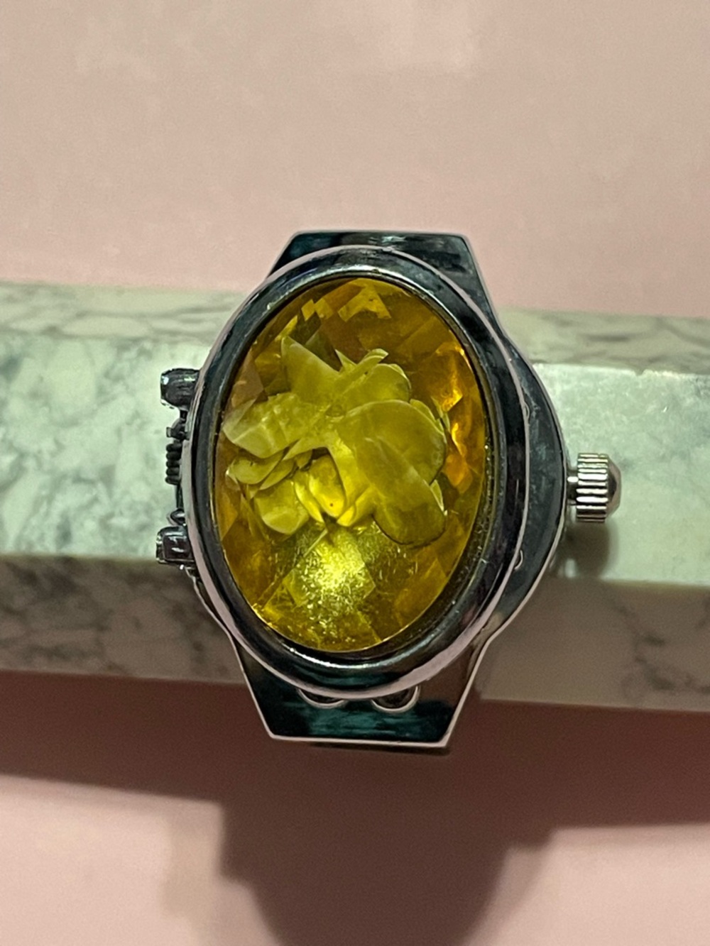 Silver Tone Ring Watch #7604